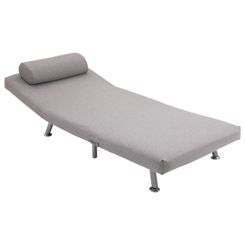 Grey Adjustable Back Futon Chair