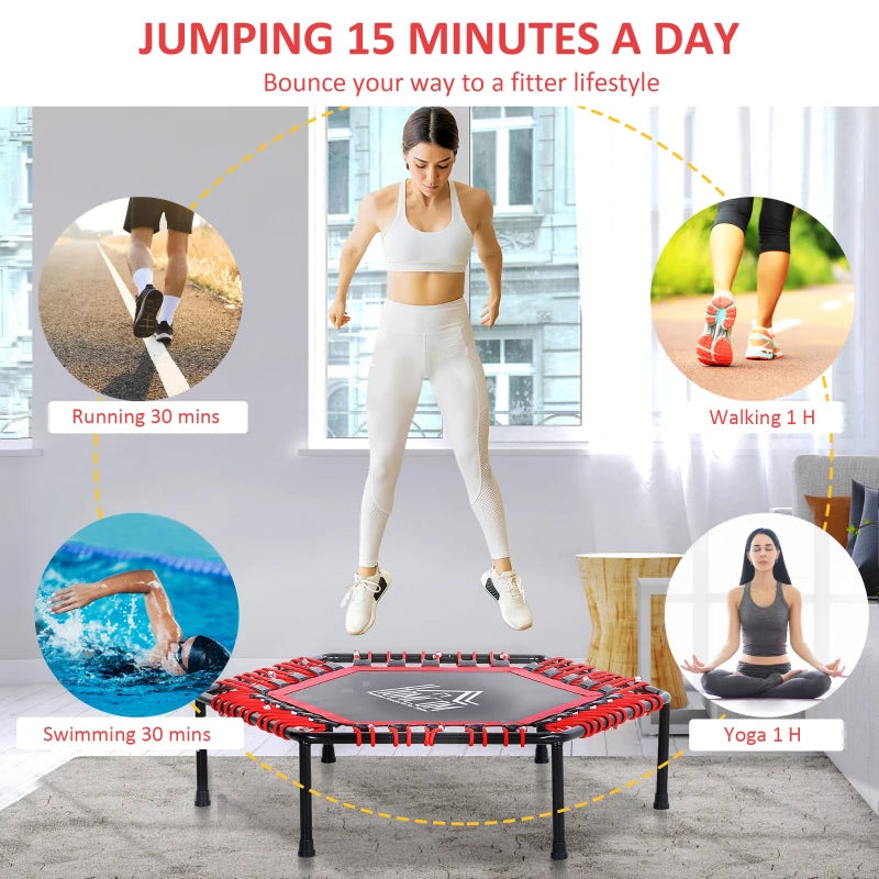 Red Mini Hexagon Trampoline with Anti-slip Pads