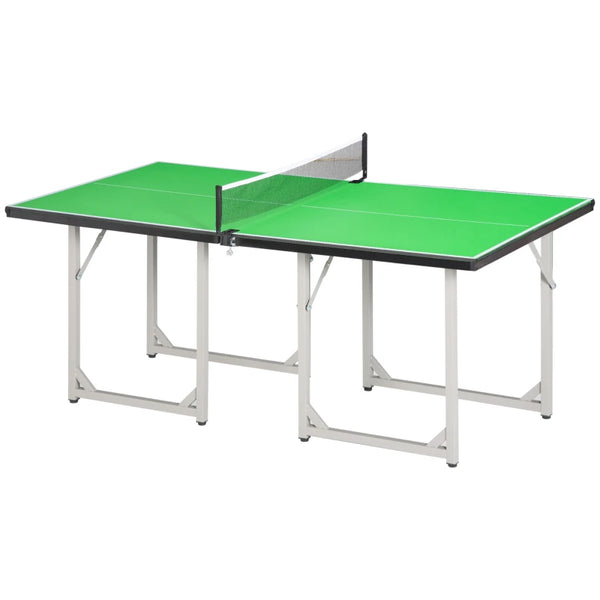 Green 182cm Folding Ping Pong Table with Net - Indoor/Outdoor Multi-Use