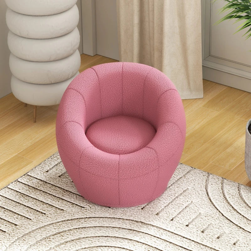 Modern Pink Swivel Armchair for Living Room, Bedroom, Home Office