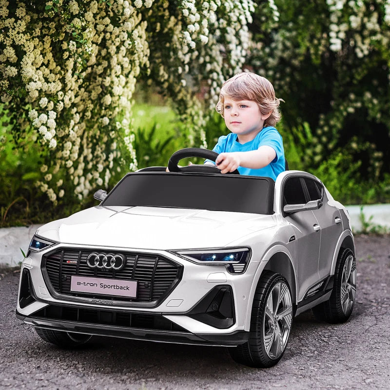 White Kids Electric Ride-On Car with Remote Control and Music