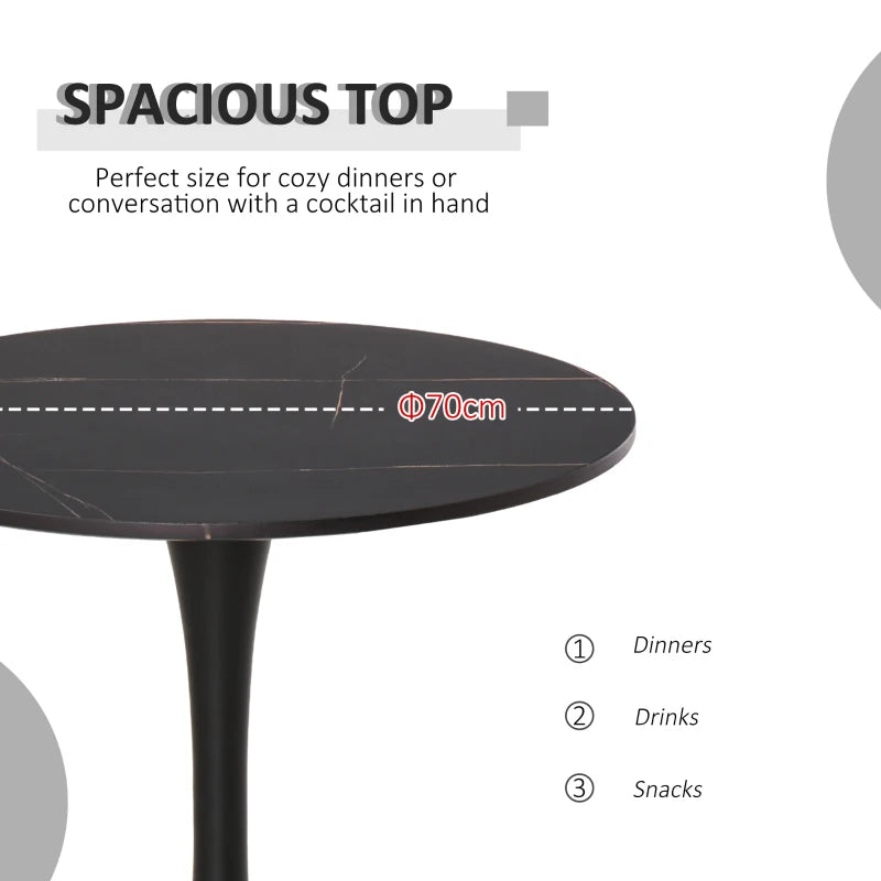 Black Round Metal Dining Table