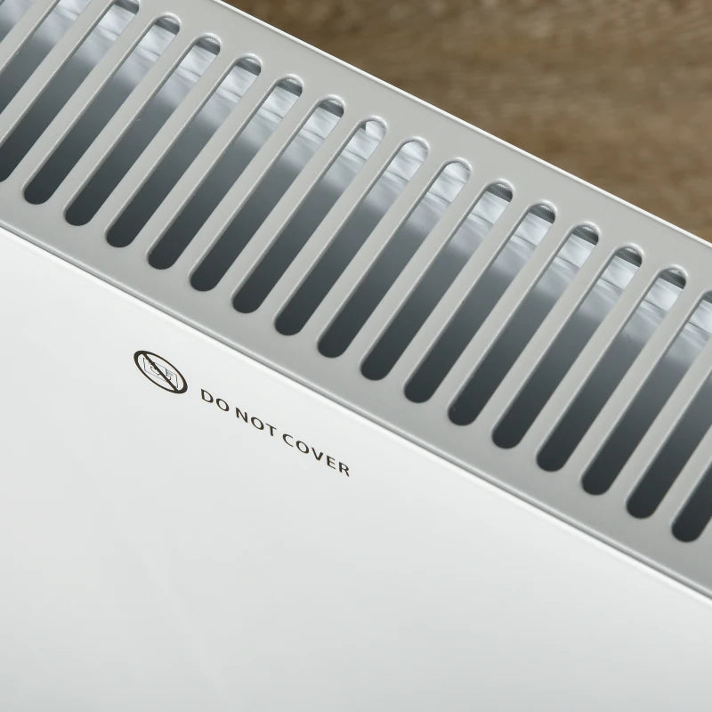2000W White Electric Convector Heater - 3 Heat Settings, Timer