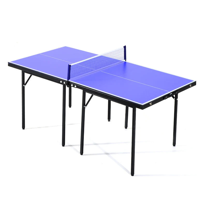 Blue Folding 5ft Mini Table Tennis Ping Pong Set