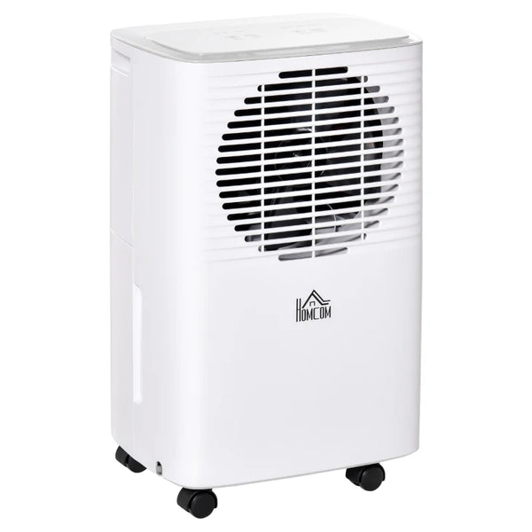 Compact 10L/Day Dehumidifier with Timer & Humidity Display - White