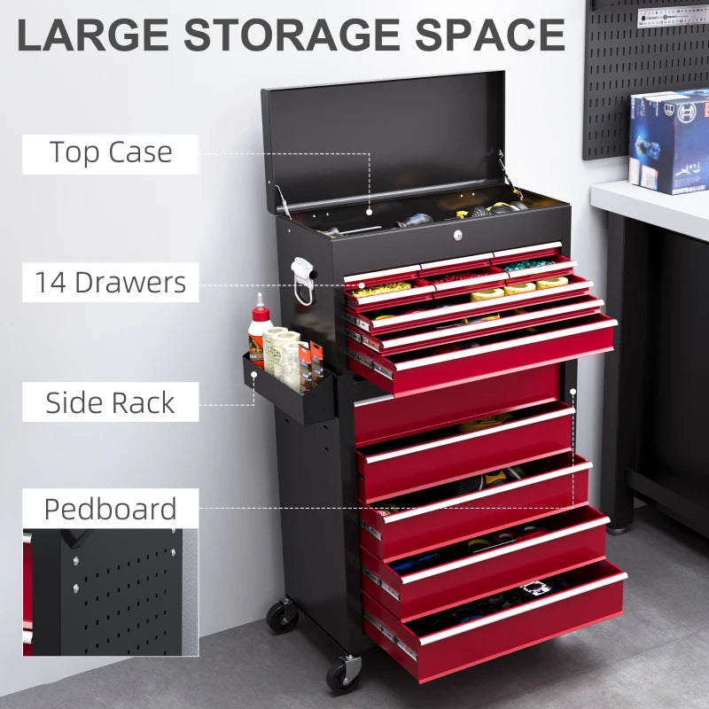 Red 19-Drawer Rolling Tool Chest