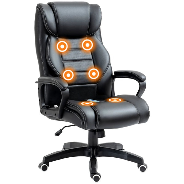 Black High Back Executive Office Chair with Vibration Massage