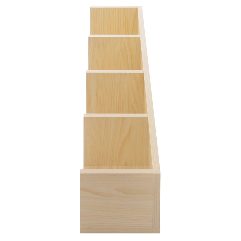 Wall Mount Media Storage Rack - Natural Wood Colour