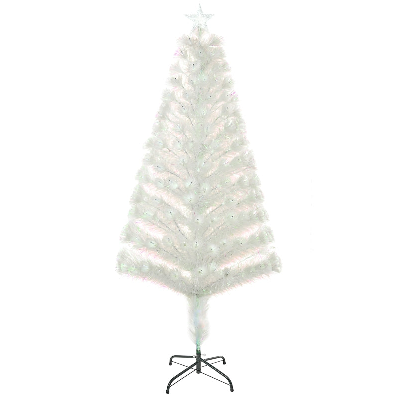 5ft White Fiber Optic LED Christmas Tree - Holiday Home Xmas Decor