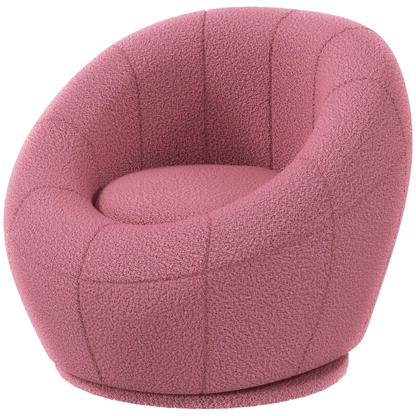 Modern Pink Swivel Armchair for Living Room, Bedroom, Home Office