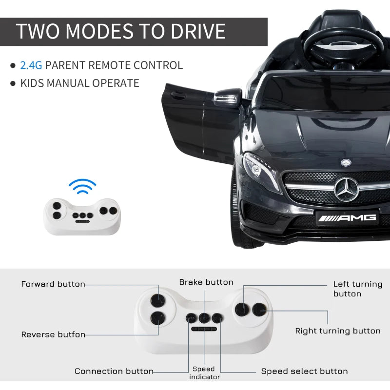 Black Mercedes Benz GLA 6V Kids Electric Ride On Car with Remote Control