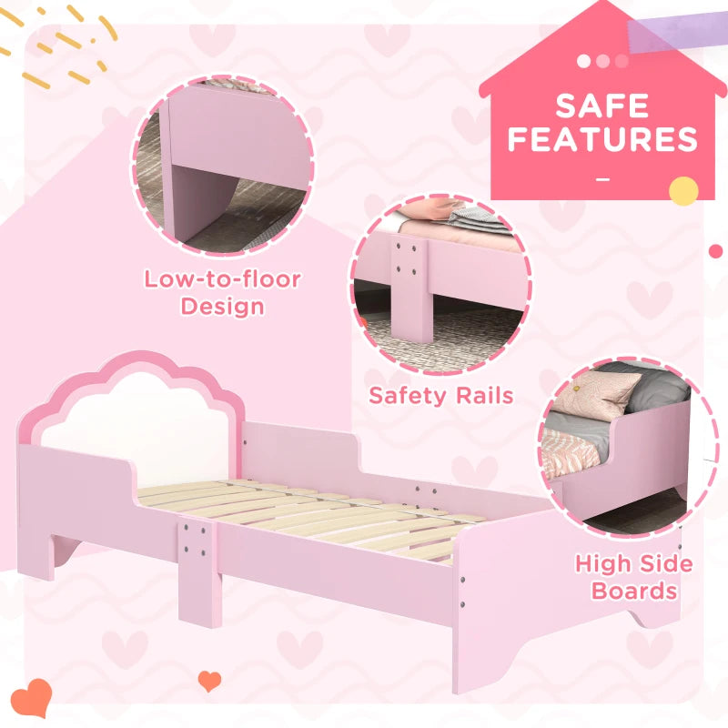 Princess Cloud Toddler Bed Frame - Pink, 143 x 74 x 55cm