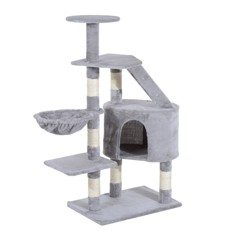 Grey Cat Tree Scratching Post Climbing Activity Center 125cm