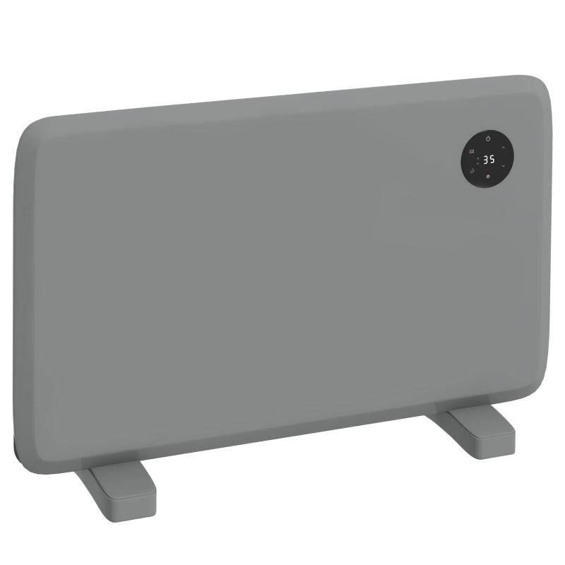 Grey Electric Convector Heater - Adjustable Thermostat, Timer