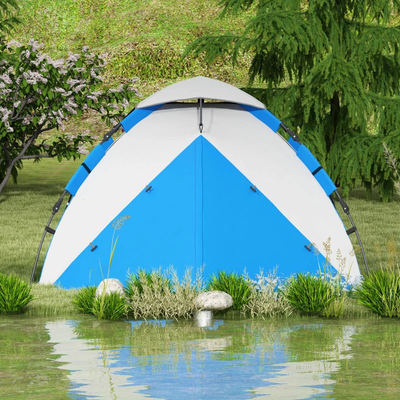 Blue Two-Person Camping Tent with Accessories