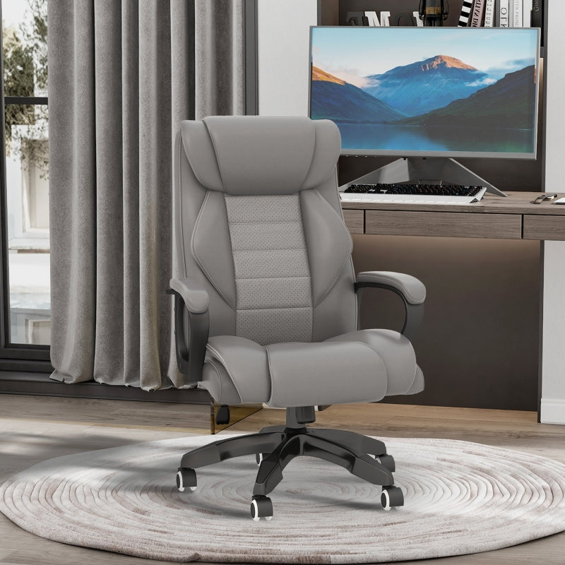 Grey High Back Executive Office Chair with Vibration Massage