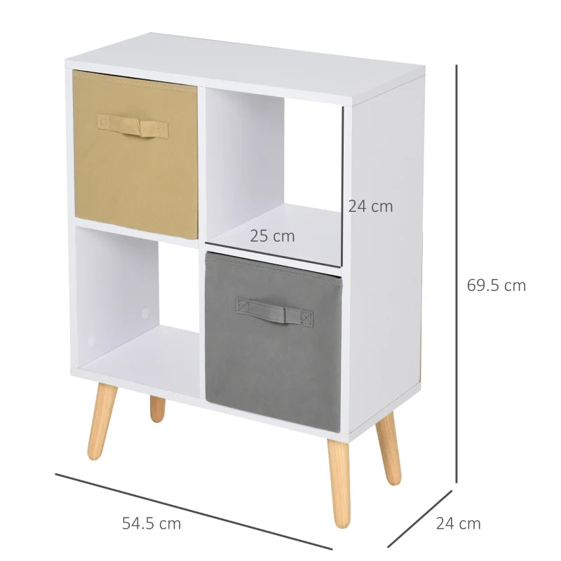 White 4-Cube Elevated Storage Organizer