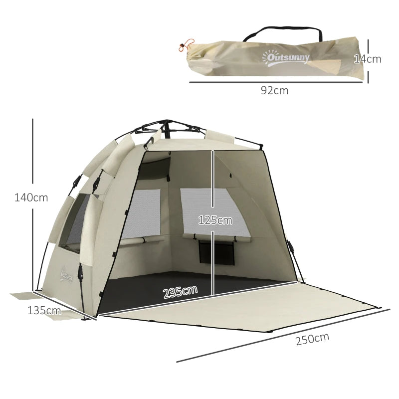 Green 3-Person Beach Tent with Extended Floor