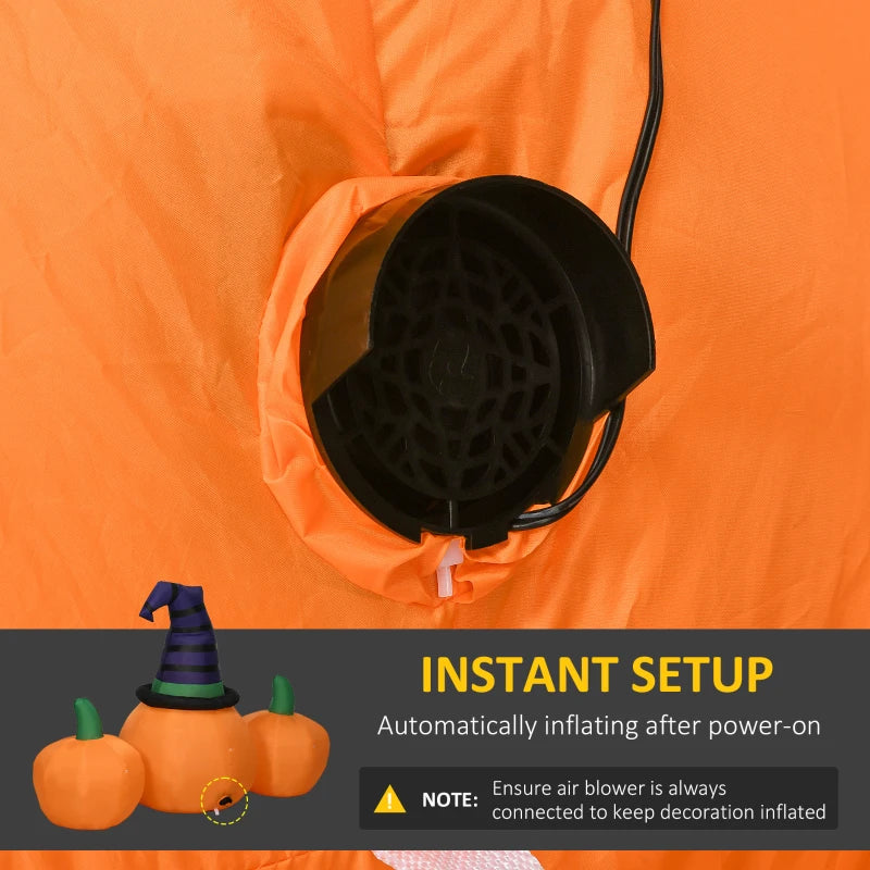 6ft Inflatable Halloween Pumpkin Display Set with LED Lights