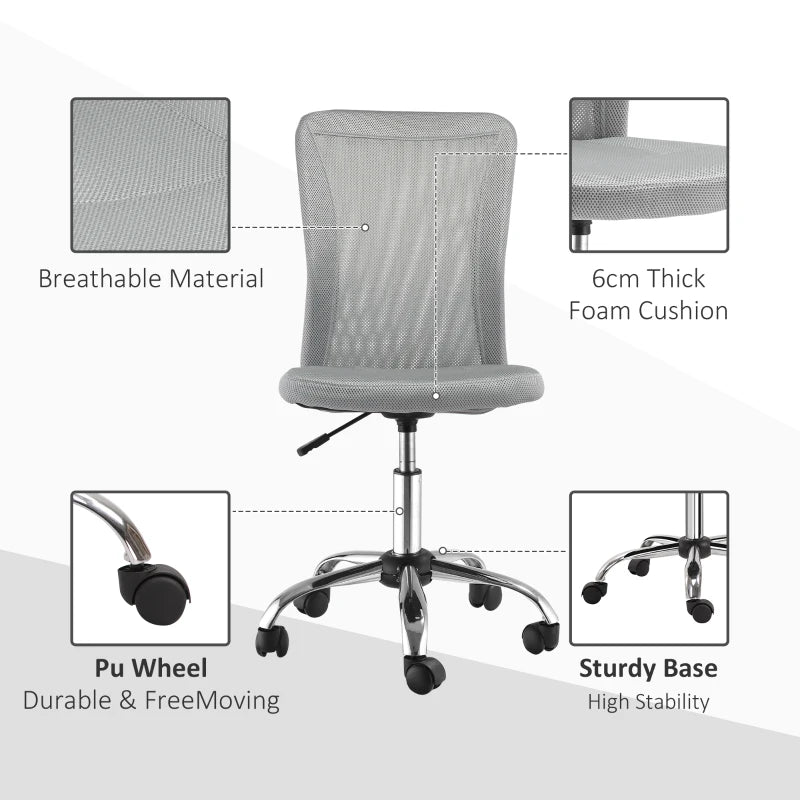 Grey Mesh Back Office Swivel Chair with Wheels