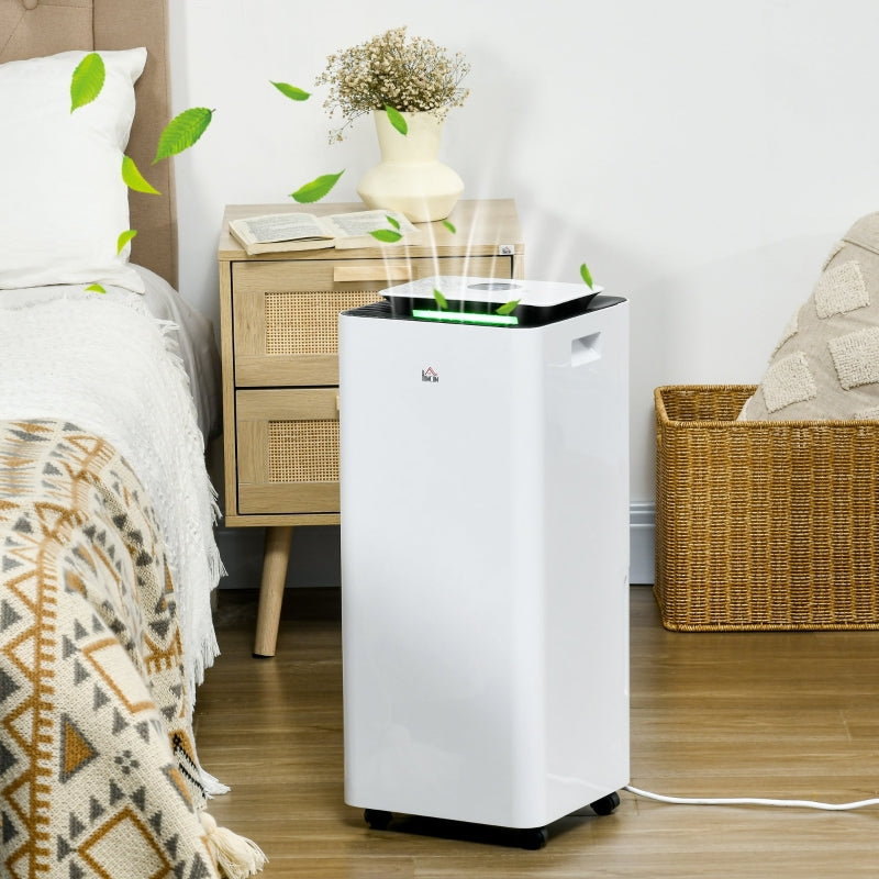 White Portable Dehumidifier with Air Purifier, 24H Timer, 5 Modes - 16L/Day