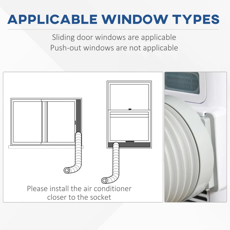 Portable 7000 BTU Air Conditioner - White, 3-in-1 Unit with Dehumidifier, Cooling Fan, Remote Control