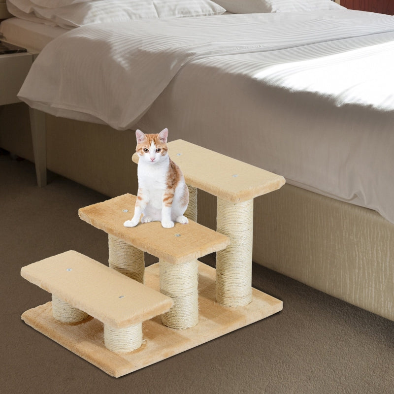 Beige 3-Tier Cat Scratch Stair Tree