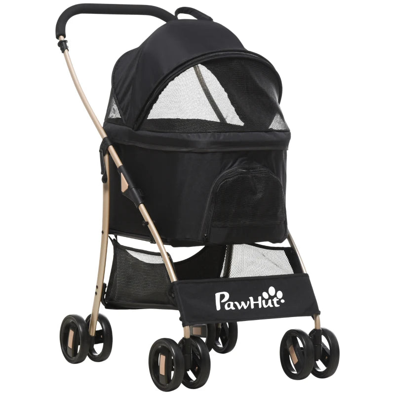 Black 3-in-1 Detachable Pet Stroller for Extra Small and Small Dogs