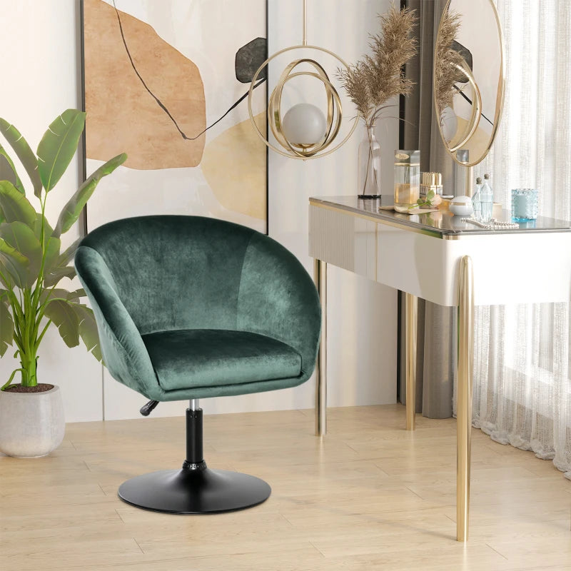 Green Swivel Fabric Bar Stool with Backrest and Adjustable Height