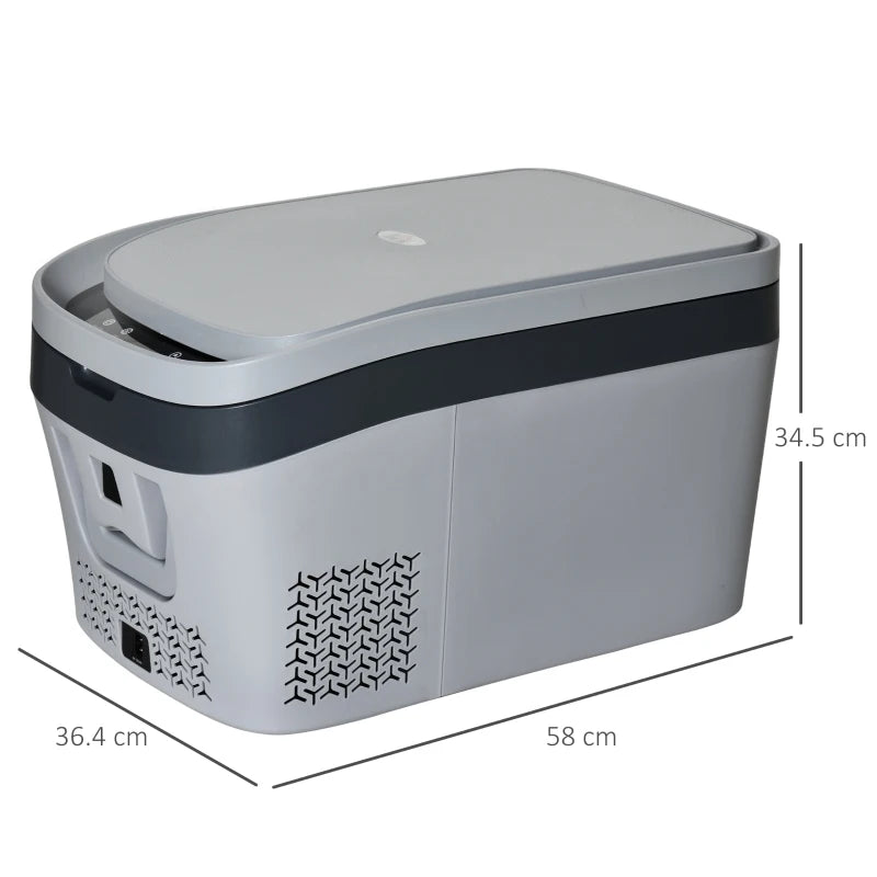 Portable 12V Car Refrigerator Freezer, 24L Capacity, -18-20°C, Blue