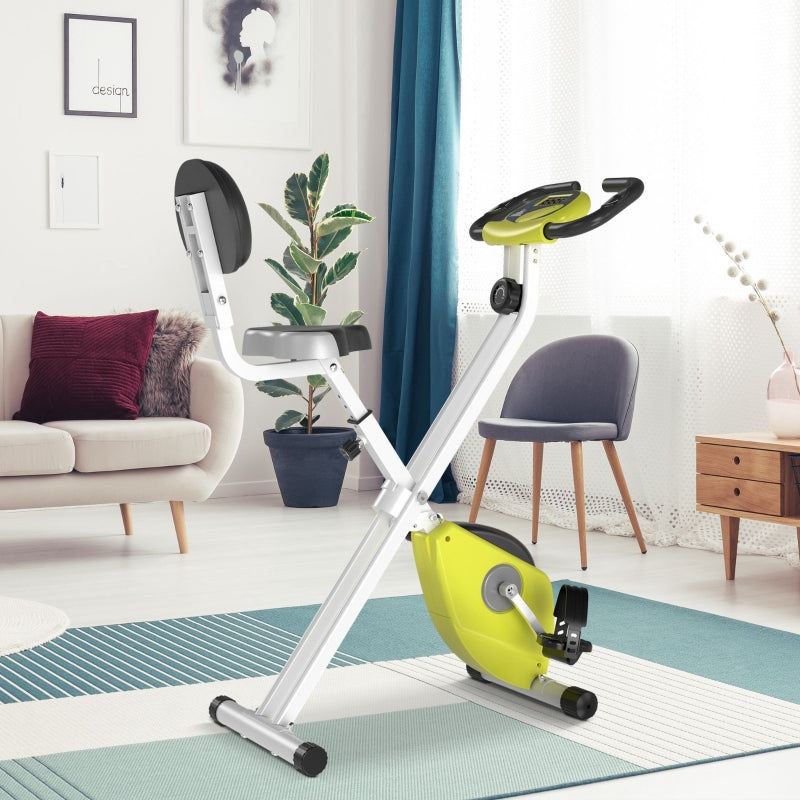 Black Folding Exercise Bike with 8-Level Magnetic Resistance