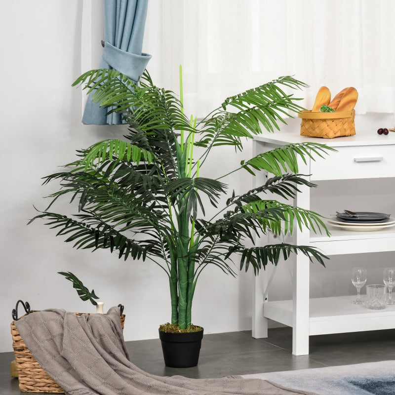 4ft Green Artificial Palm Plant with Nursery Pot for Indoor and Outdoor Decor