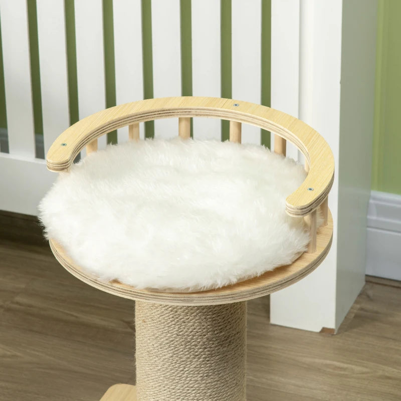 52cm Cat Tree with Bed and Scratching Post - Grey