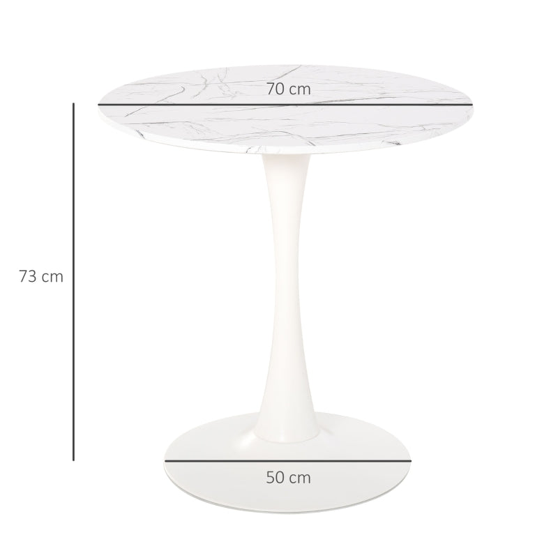 Adjustable White Steel Frame Bar Table - Height 67-93cm