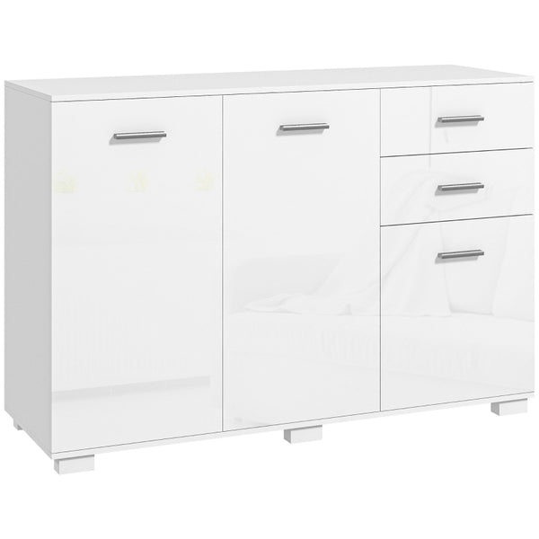 White Modern Sideboard with Drawers and Doors