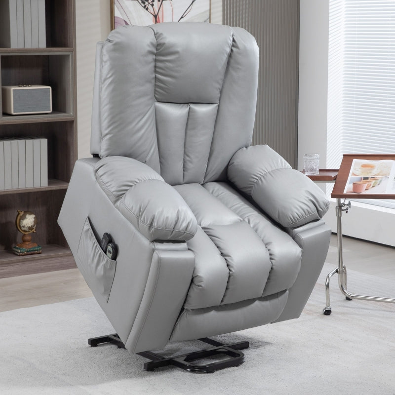 Charcoal Grey Massage Recliner with Heat and Eight Massage Points