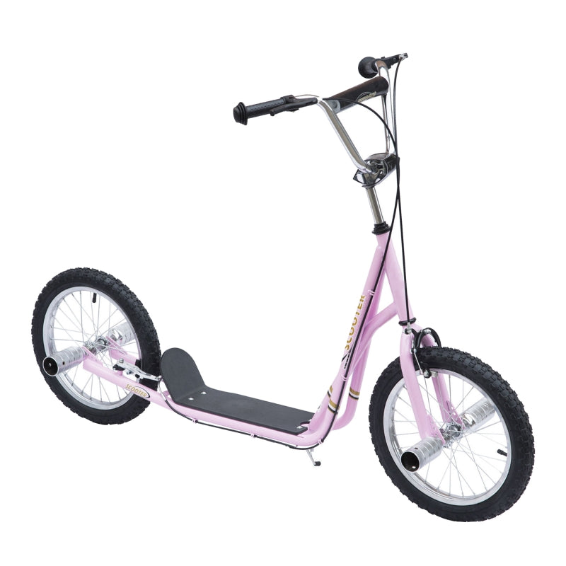 Kids Pink Stunt Scooter with Adjustable Handlebar and Dual Brakes