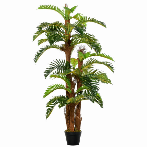 Artificial Tropical Palm Plant in Pot, 150cm, Green - Indoor Outdoor Decor