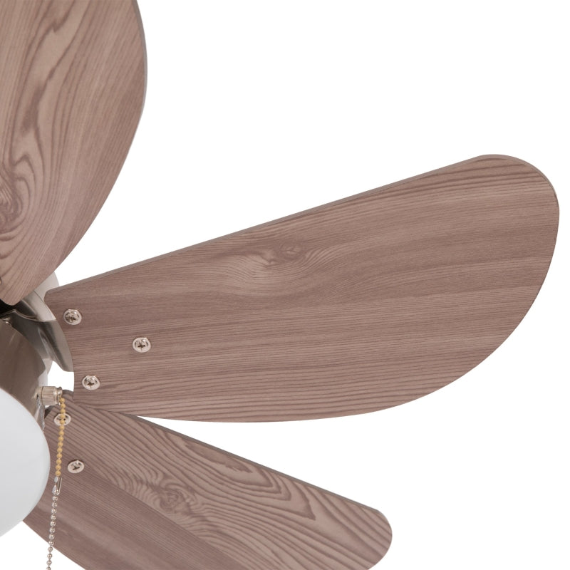 Walnut Brown LED Ceiling Fan with Reversible Blades