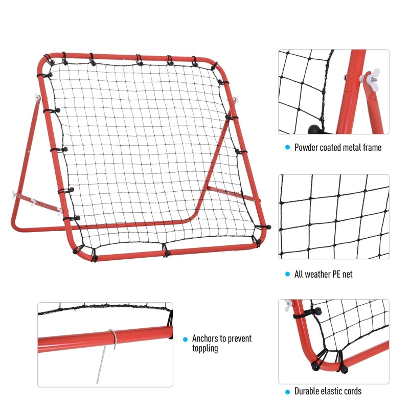 Red Kickback Rebounder Net for Softball Training - Teens & Adults