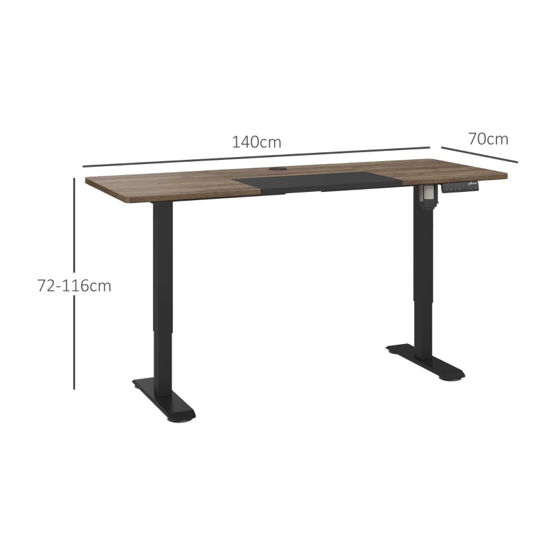 Black Adjustable Electric Standing Desk with LED Display - 72-116cm