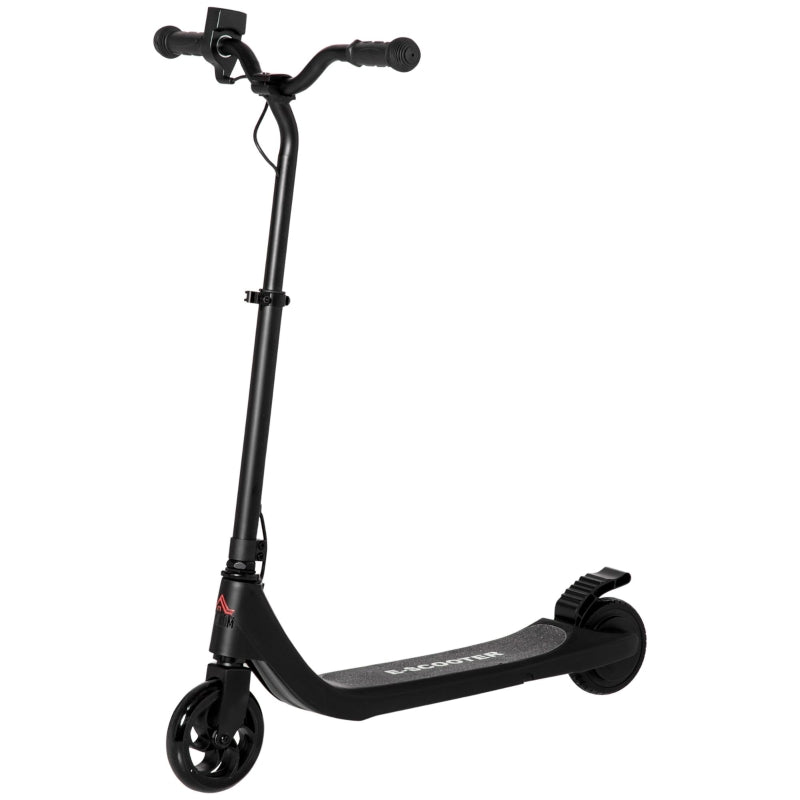 Black Electric Scooter with 120W Motor, Battery Display, Adjustable Height, Rear Brake - Ages 6+