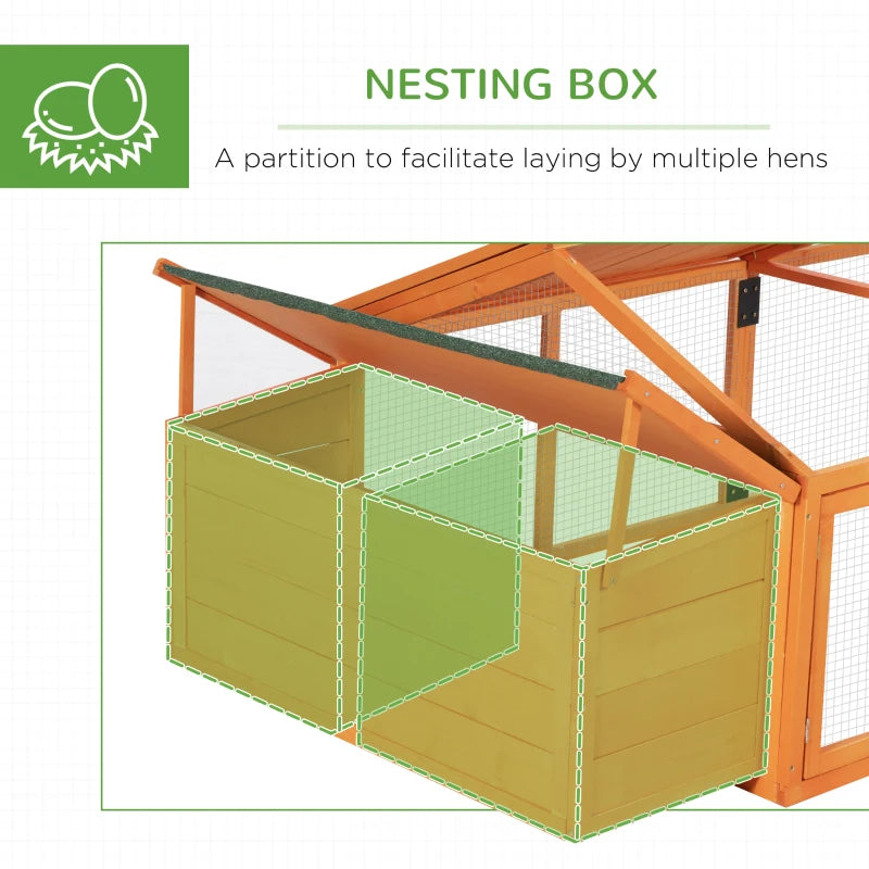 Wooden Chicken Coop with Nesting Box - Grey - 4-8 Chickens