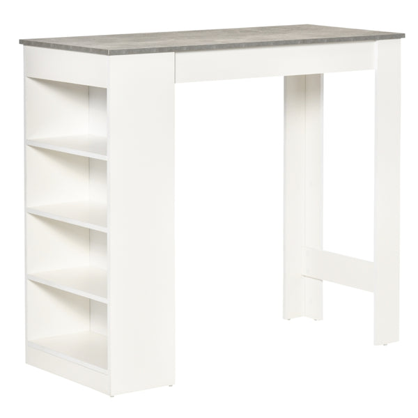 Grey 4-Tier Storage Shelf Bar Table