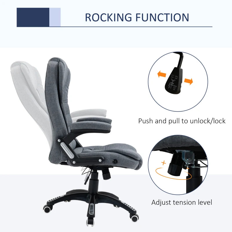 Dark Grey Ergonomic Office Chair with Armrests & Adjustable Height