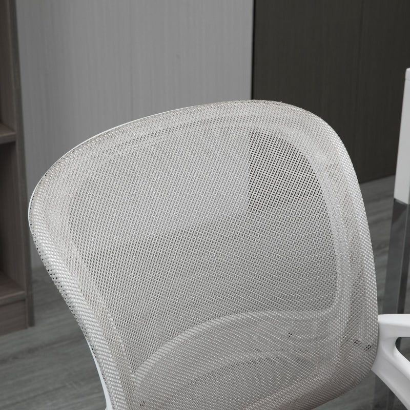 Grey Mesh Office Chair with Lumbar Support & Adjustable Height