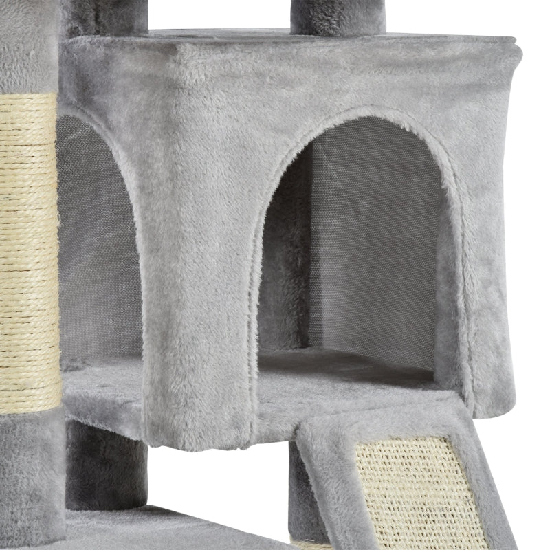 Grey Cat Scratching Post Tower for Indoor Cats - 83cm