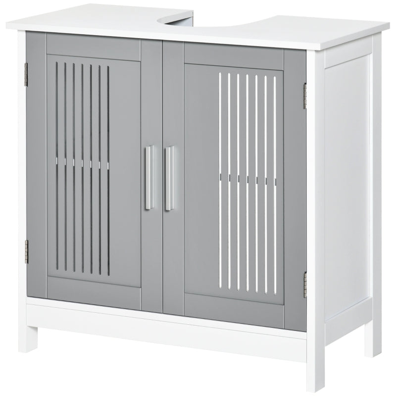 Grey Under Sink Bathroom Cabinet with 2 Doors