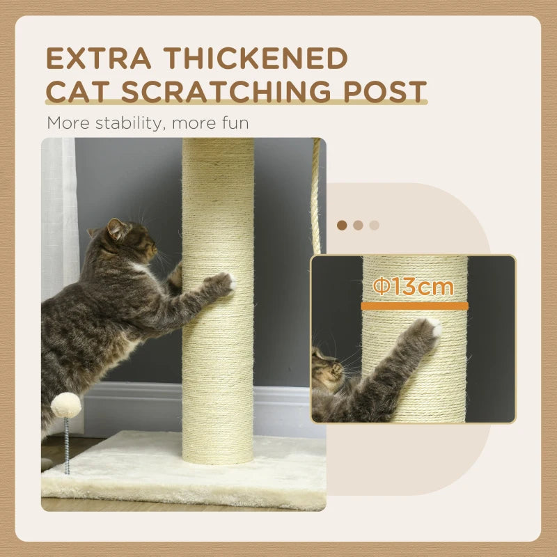 Cat Tree with Sisal Scratching Post - Cream