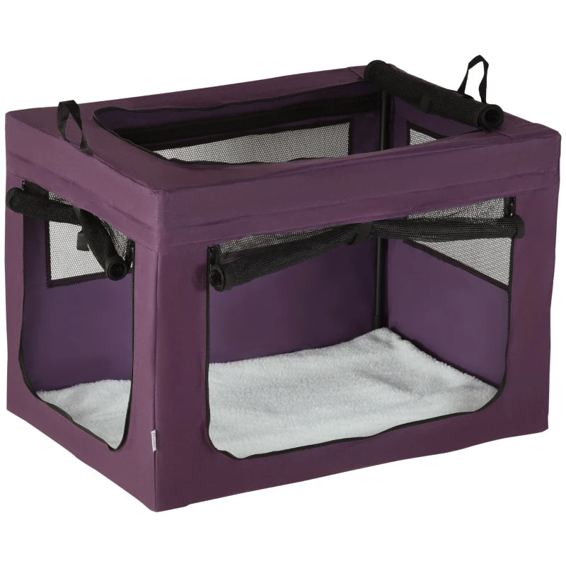 Purple Pet Carrier Bag with Cushion for Medium to Large Dogs - 90cm